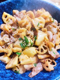 れんこんと豚バラのさっぱり炒め-レシピのメイン写真