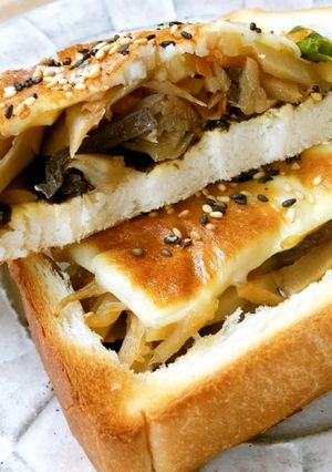 海苔きんぴらチーズ！冷凍作りおきトースト-レシピのメイン写真