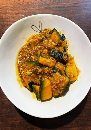 カボチャ&豚挽肉の和風生姜蜂蜜味噌和え-レシピのメイン写真