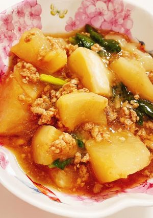 かぶと豚ミンチの餡掛け煮♡-レシピのメイン写真