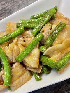 ささげの豚肉のピリ辛炒め-レシピのメイン写真