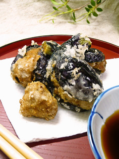 小ナスのひき肉はさみ揚げ-レシピのメイン写真