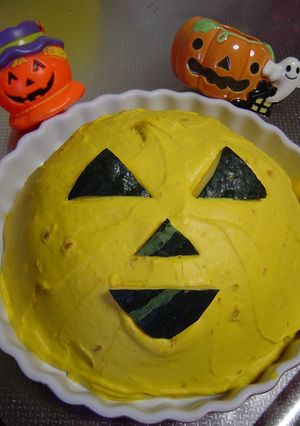 ハロウィンにりんごとかぼちゃのズコット⑤-レシピのメイン写真