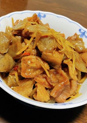 絶品　おつまみ✨生姜たっぷり　鶏皮煮込み-レシピのメイン写真