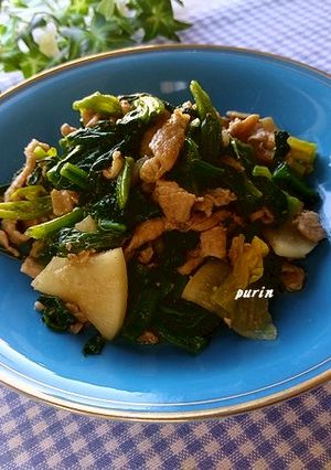 ほうれん草と大根と豚肉のポン酢炒め-レシピのメイン写真