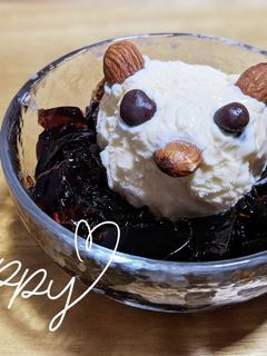 コーヒーゼリーくまのアイスのせ♪-レシピのメイン写真