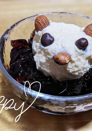 コーヒーゼリーくまのアイスのせ♪-レシピのメイン写真