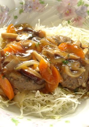 あんかけ鰯ハンバーグ（繋ぎは豆腐のみ）-レシピのメイン写真