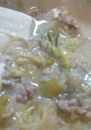白菜と豚コマ肉のにんにく味噌煮込み-レシピのメイン写真