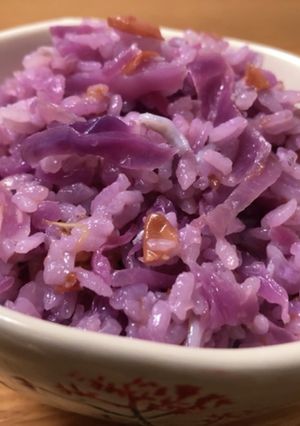 紫キャベツ炊き込みご飯(和風)-レシピのメイン写真