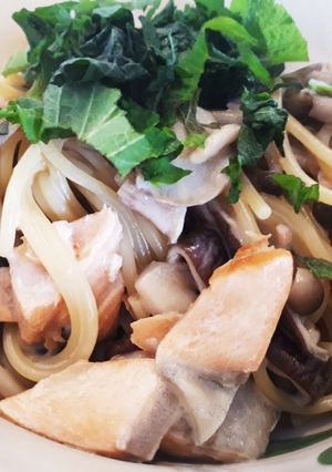 鮭ときのこの豆乳クリームパスタ★和風-レシピのメイン写真