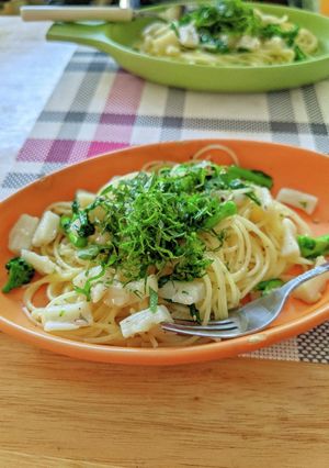 帆立と菜の花のペペロンチーノ-レシピのメイン写真