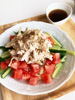 簡単!ささみとチューブ薬味でサッパリ素麺-レシピのメイン写真