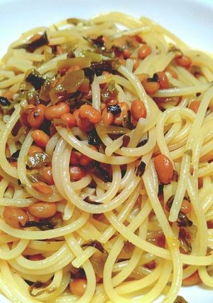 適当!簡単!シンプル!納豆高菜パスタ-レシピのメイン写真