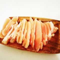 รูปของ むね肉をしゃぶしゃぶする方法
