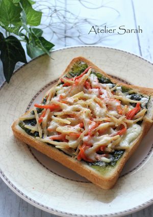冷凍作りおきOK！きんぴらごぼうトースト-レシピのメイン写真