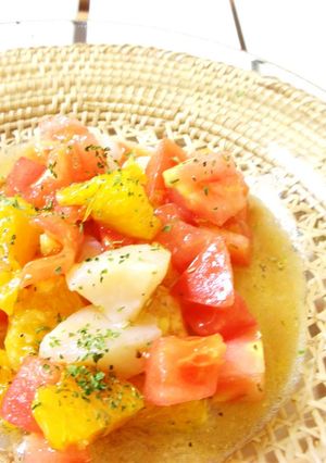 帆立のサラダ　鮮やかオレンジ風味-レシピのメイン写真