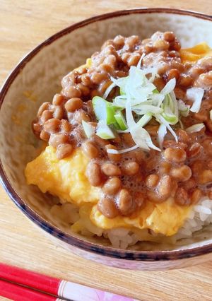簡単!卵とチーズの納豆丼-レシピのメイン写真