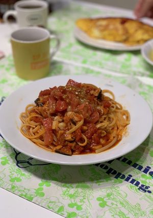 キノコの狩人風トマトパスタ-レシピのメイン写真