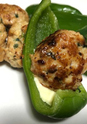 鶏つくねを生ピーマンと一緒に♪-レシピのメイン写真