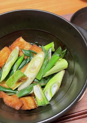 ネギ揚げ～葱と揚げの田舎風すき焼き-レシピのメイン写真
