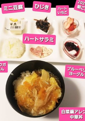白菜鍋(醤油編)アレンジ中華丼&添え物♡-レシピのメイン写真