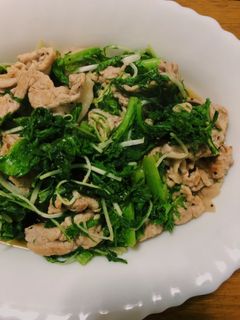 わさび菜と豚肉のさっぱり炒め-レシピのメイン写真