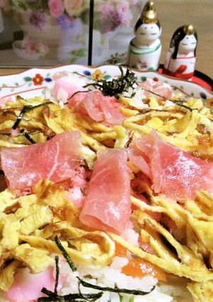 ひな祭りは生ハム入りのピンクちらし寿司-レシピのメイン写真