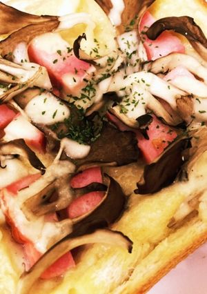 きのことベーコンのキッシュ風トースト-レシピのメイン写真