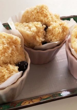 真っ白にドッド模様の！豆乳きな粉蒸しパン-レシピのメイン写真