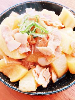 冷凍大根と豚バラ、ちくわぶの煮物-レシピのメイン写真