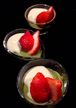 わふーちぇ抹茶　苺　抹茶クリームのせ-レシピのメイン写真