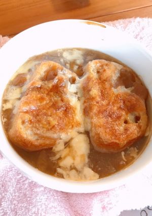 スープ缶で簡単！オニオングラタンスープ-レシピのメイン写真