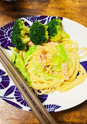 キャベツとベーコンの生クリームパスタ-レシピのメイン写真