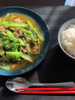 小松菜の麻婆炒め(#豚ひき肉)-レシピのメイン写真