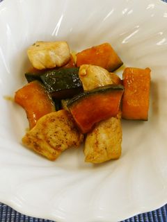 かぼちゃと鶏肉のオイスター炒め-レシピのメイン写真