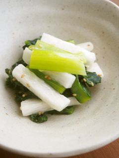 小松菜・長芋のナムル!シャキツル食感!-レシピのメイン写真