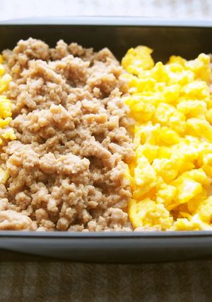 10分でお弁当完成！レンチンそぼろ丼！-レシピのメイン写真