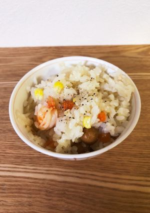 土鍋でエビたっぷりピラフ-レシピのメイン写真