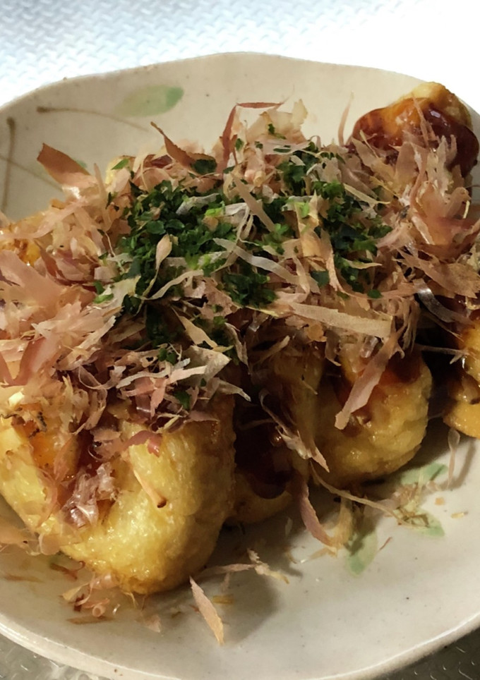 残り物活用薄揚げ巾着お好み焼き風-レシピのメイン写真