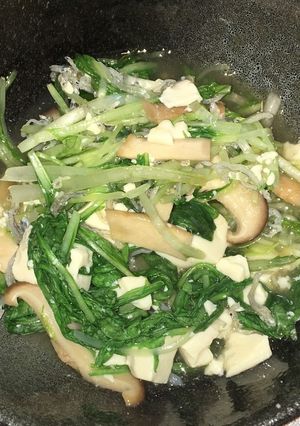 ちりめんじゃこと水菜と豆腐の煎り酒サラダ-レシピのメイン写真