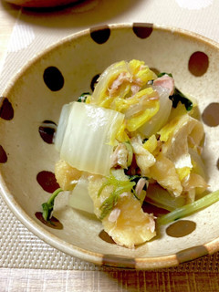 白菜と水菜のツナコンソメ煮*+-レシピのメイン写真