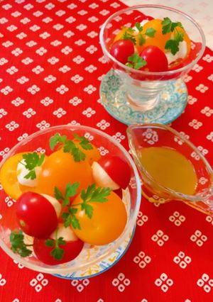 ミニトマトときんかんのカプレーゼ風前菜-レシピのメイン写真
