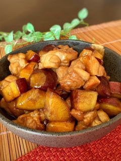 鳥もも肉とさつま芋の照り照り炒め煮-レシピのメイン写真
