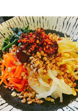 【ダイエット飯】オートミールビビンバ-レシピのメイン写真