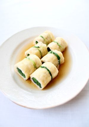 ジュワ旨【小松菜の揚げ巻き浸し】油揚げ-レシピのメイン写真