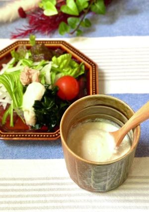 白だしで簡単☆塩麹&豆腐のノンオイルドレ-レシピのメイン写真