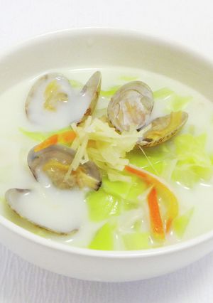あさりと春野菜のミルク味噌汁-レシピのメイン写真