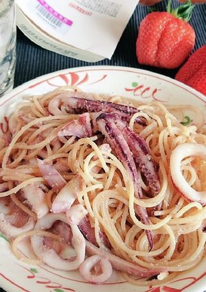 ｲｶと明太子のｸﾘｰﾑｽﾊﾟｹﾞﾃｨ-レシピのメイン写真