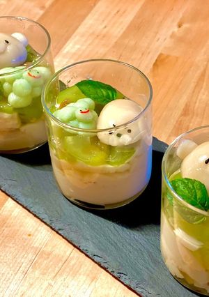 シャインマスカットのはちみつで食べる豆花-レシピのメイン写真